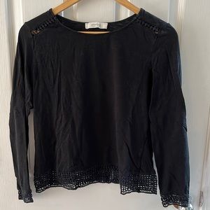 Long sleeved black top, M